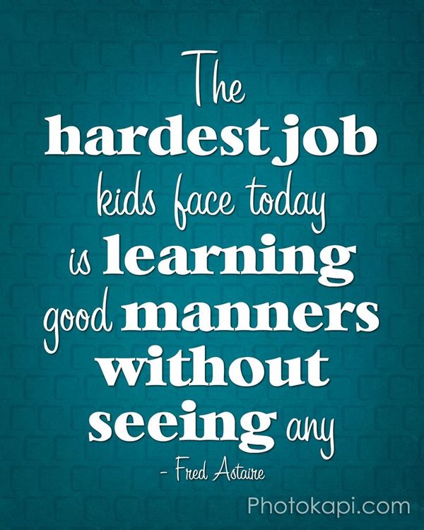 Manners or the lack thereof...